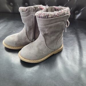 Cat & Jack Gray Kids Boots with Knit Trim